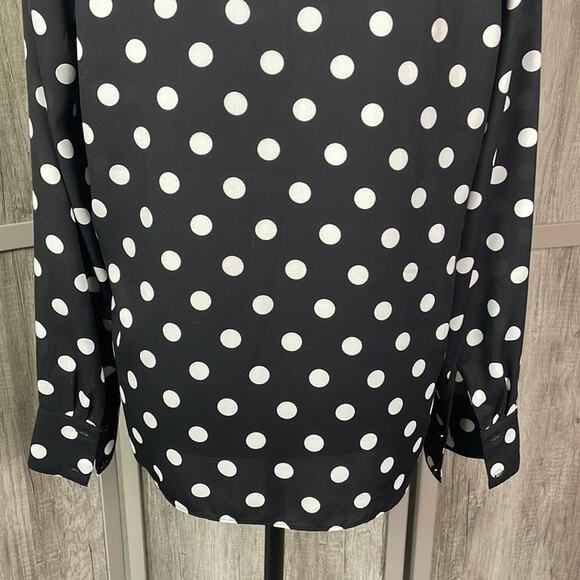 Banana Republic polka dot oversized blouse women’s S - Picture 8 of 12